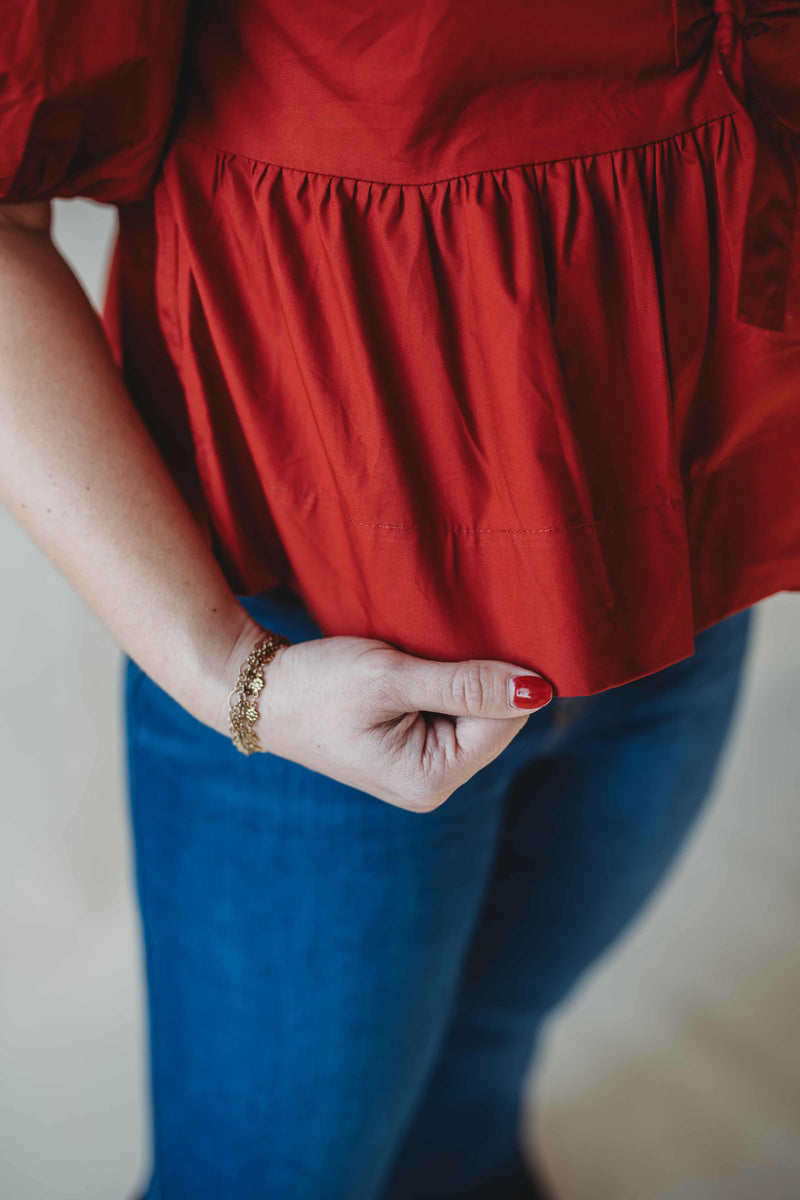 Scarlet Tied Blouse