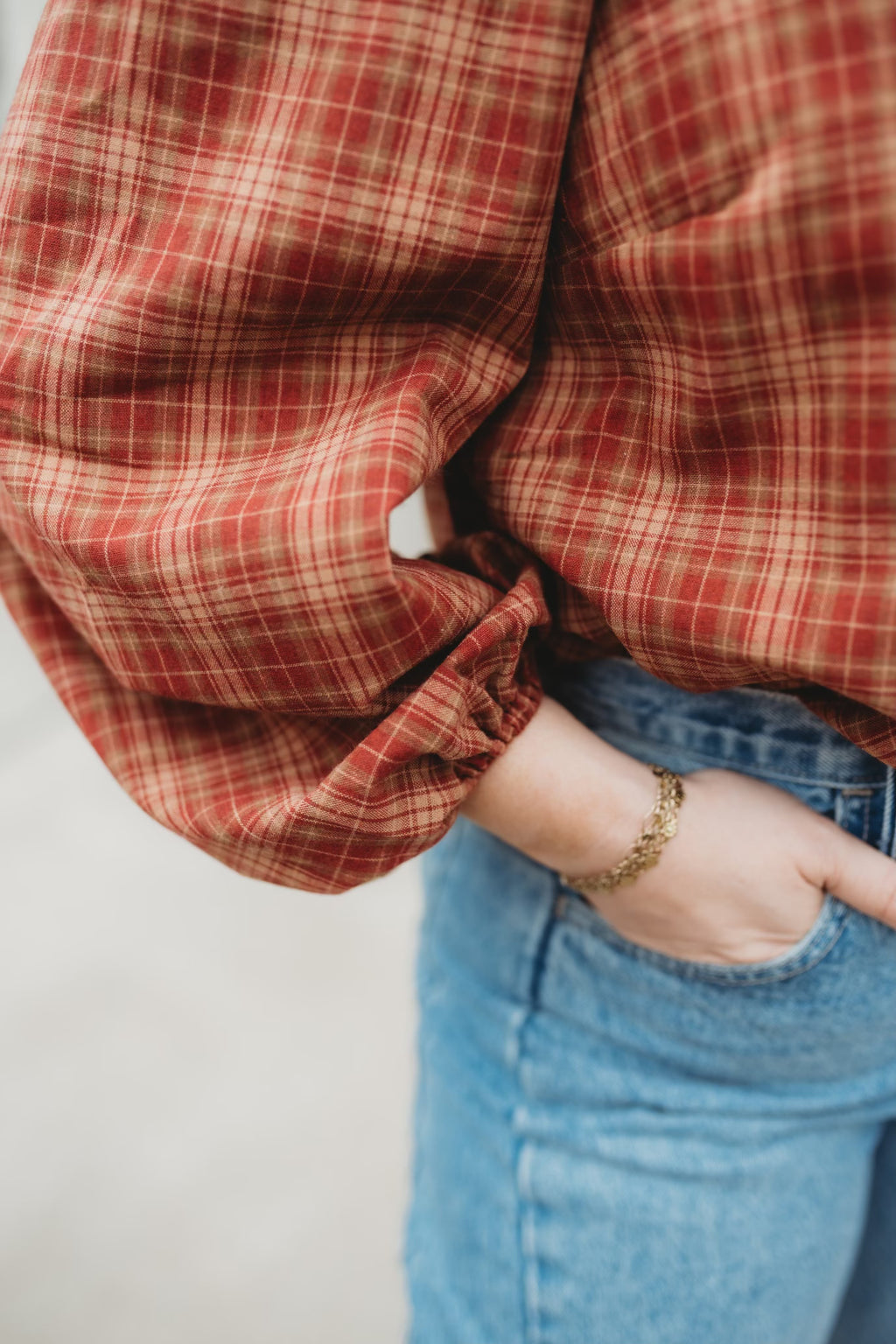 Georgia Ruffle Blouse- Rust