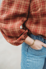 Georgia Ruffle Blouse- Rust