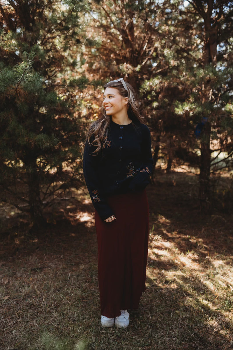 Rhea Slit Midi Skirt