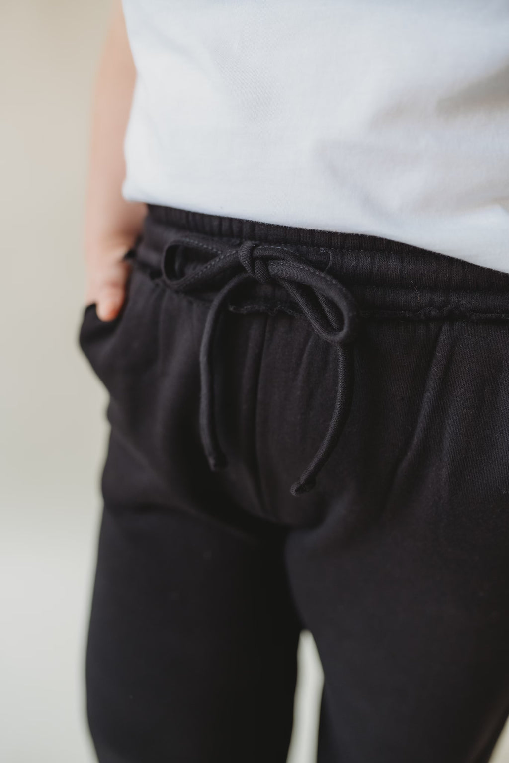 Fleece Wide Leg Sweatpants- Black