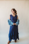 The Why Fringe Tiered Dress- Navy