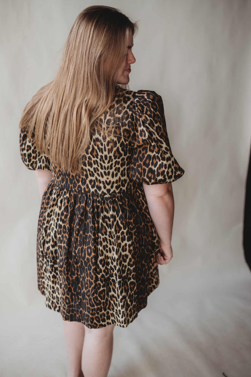 Leopard Mini Babydoll Dress