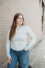 Textured Floral Knit Top