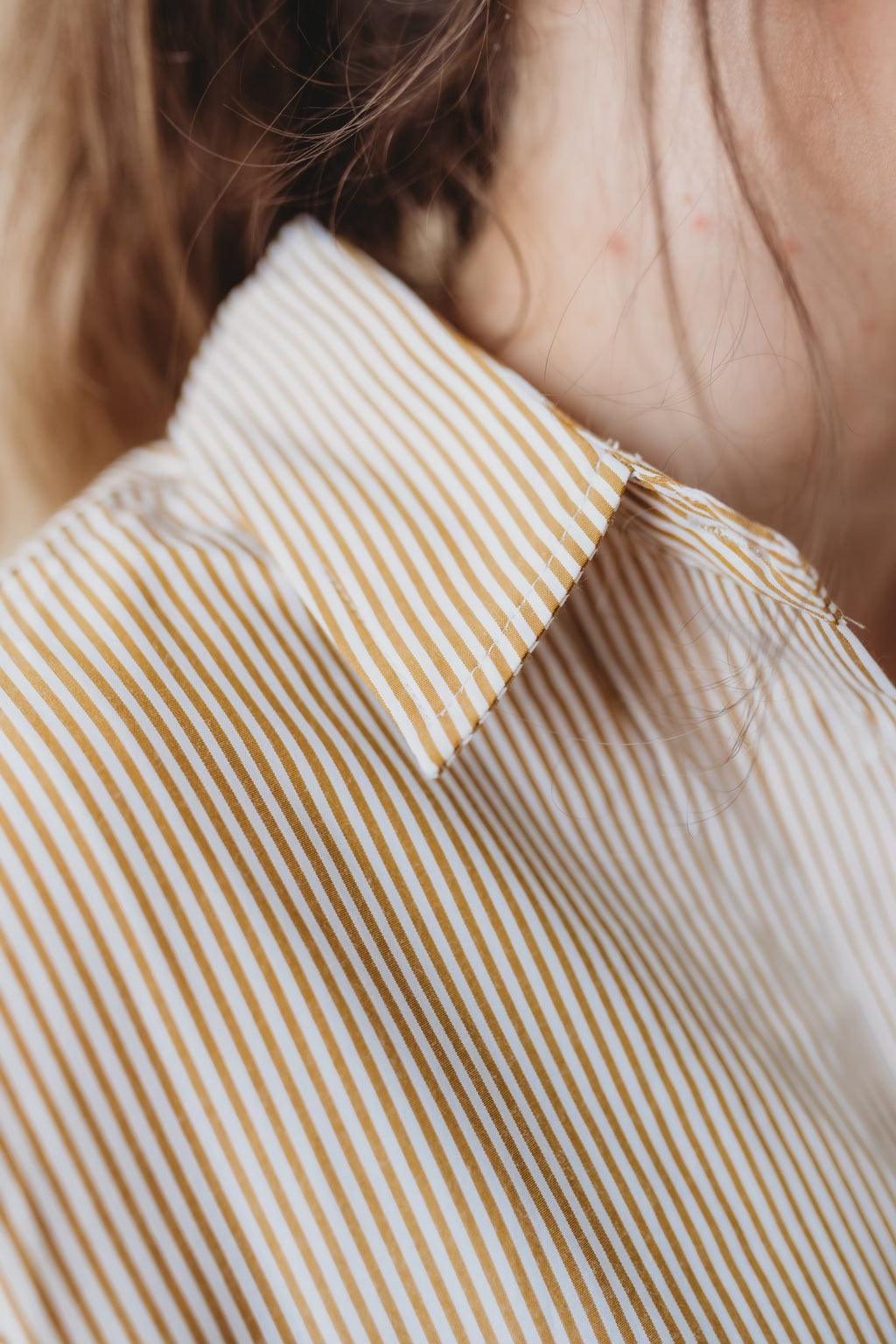 Jackie Striped Shirt and Shorts Set- Bronze