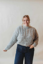 Just Chillin' Chunky Cable Knit Sweater - Gray