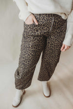 Leopard Barrel Jean