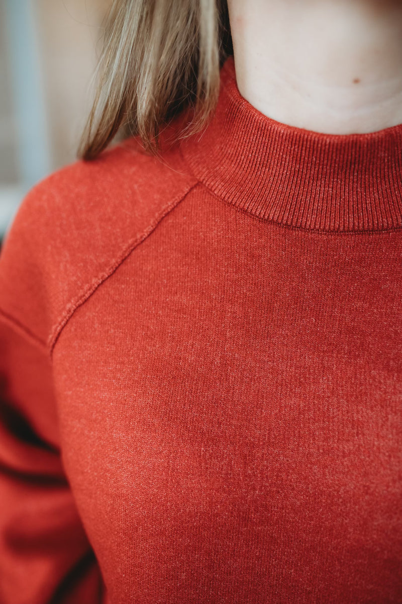 Cherry Mock Neck Sweater