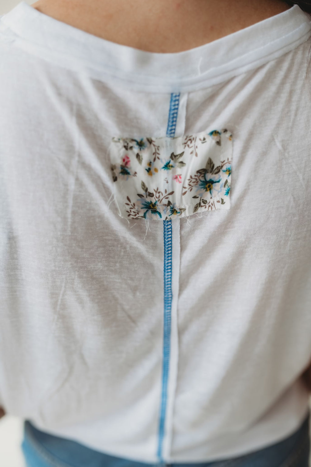 Floral Patch Tank- White