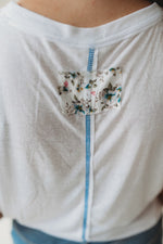 Floral Patch Tank- White