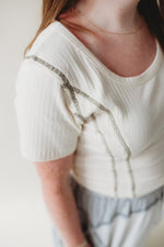 Contrasted Stitched Tee