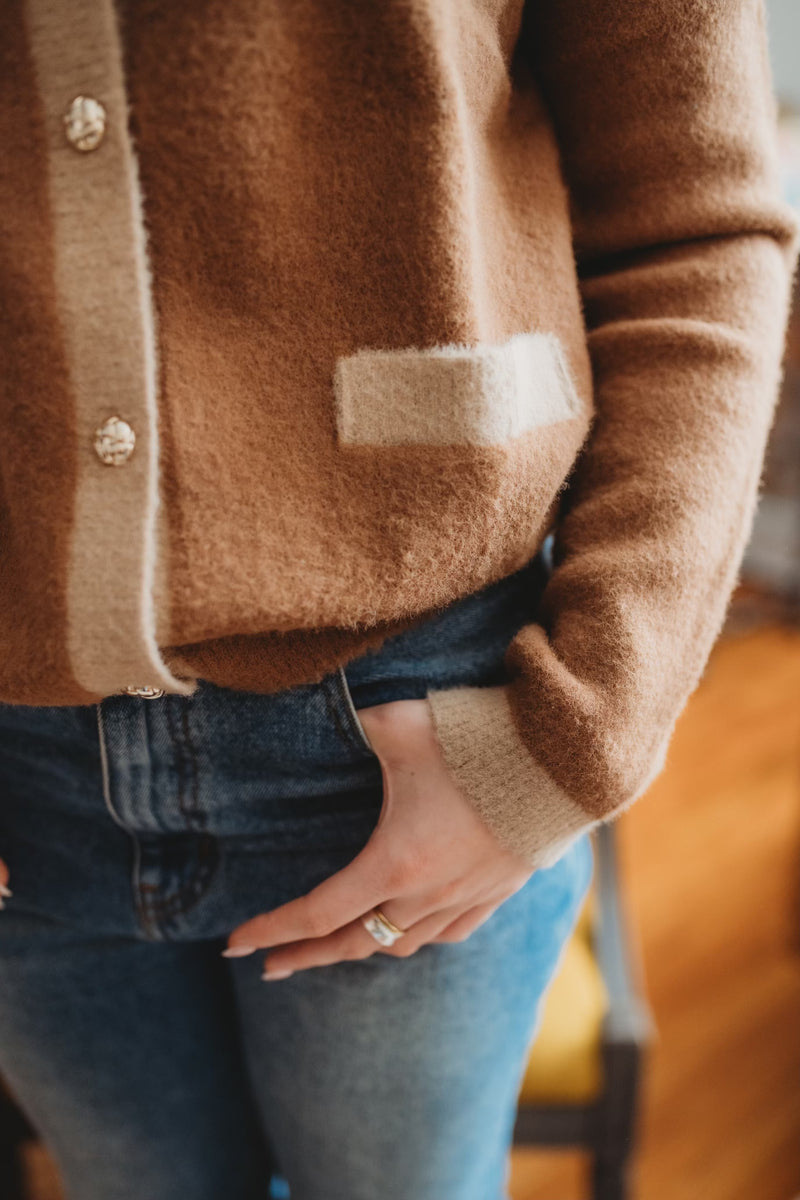 Latte Button Front Cardigan