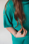 Mock Neck Top & Lounge Pants Set- Green