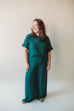 Lounge Tee and Wide Leg Pant Set- Green