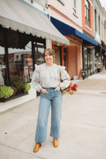 Cotton Print Ruffled Blouse