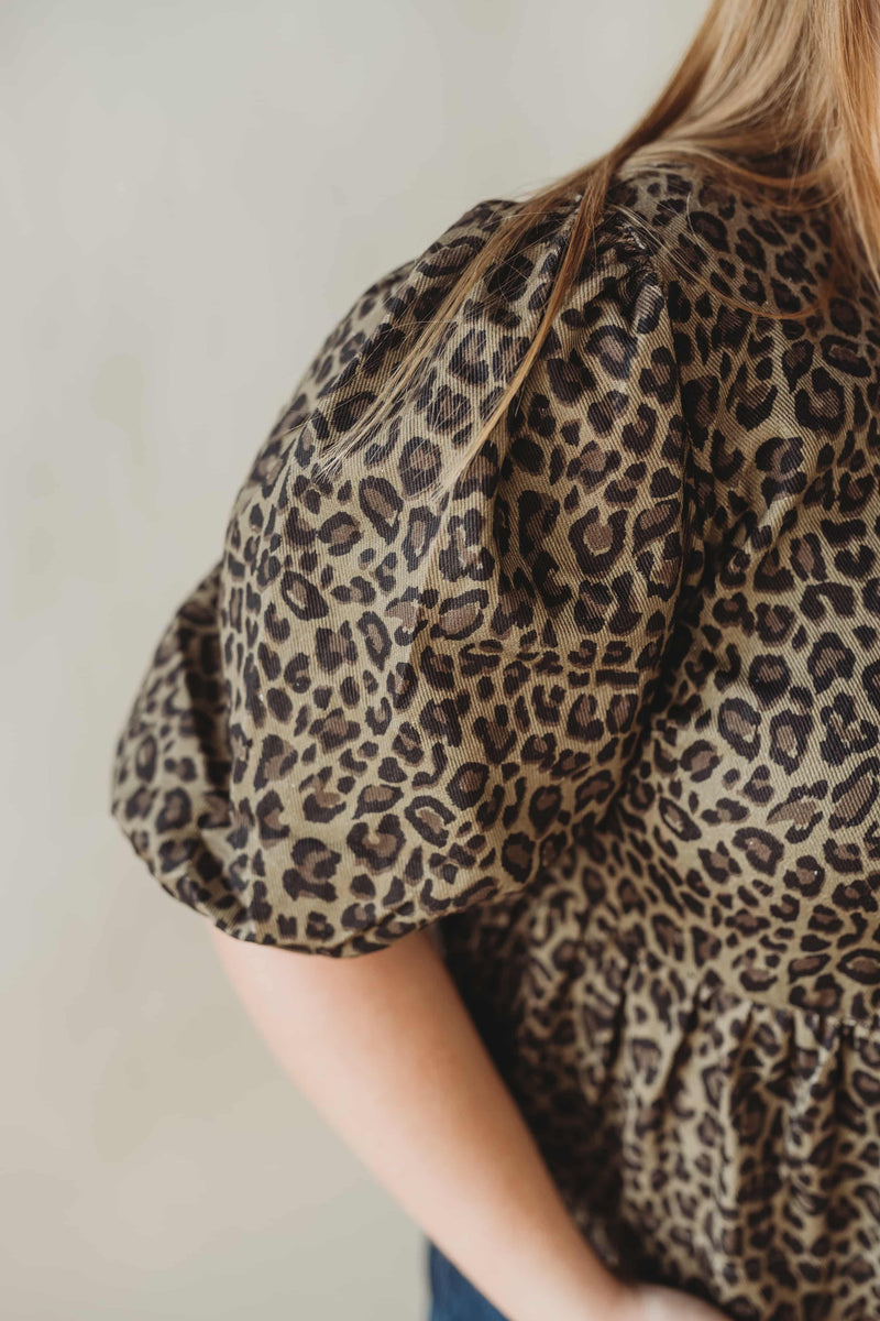 Leopard Tied Blouse