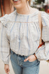Cotton Print Ruffled Blouse