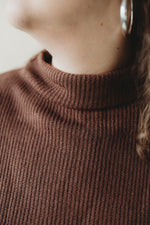 Mock Neck Top & Lounge Pants Set- Brown
