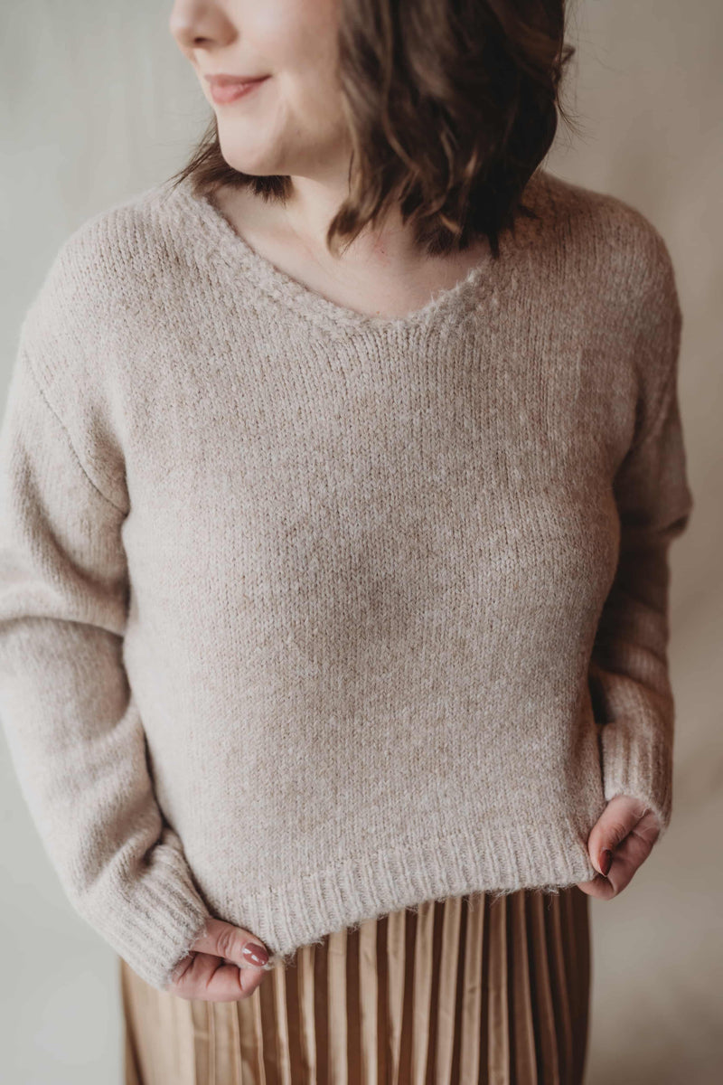 Beige Tied Sweater Top