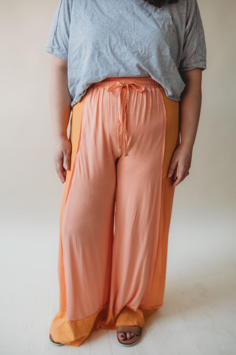 Melon Drawstring Wide Leg Pants