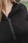 Athletic Hooded Jacket- Black