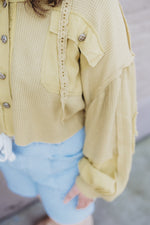 Raw Hem Hooded Jacket- Yellow