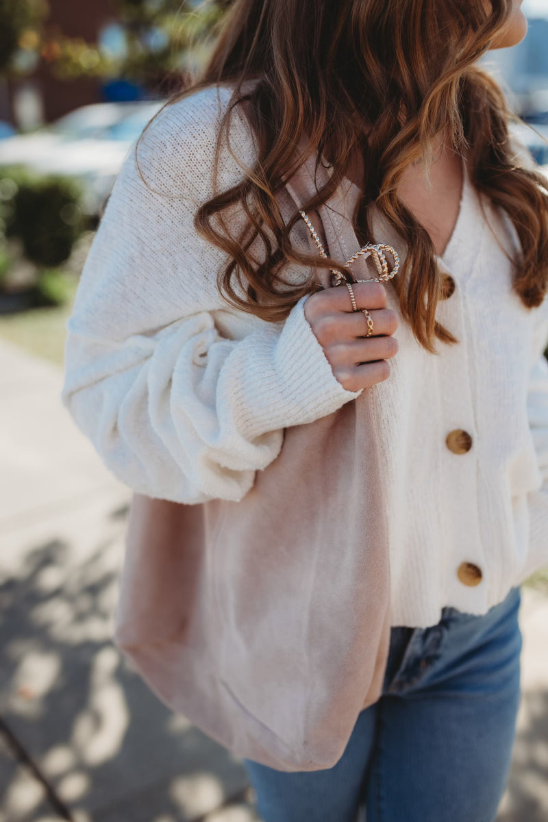 Simple Knit Cardigan- Cream