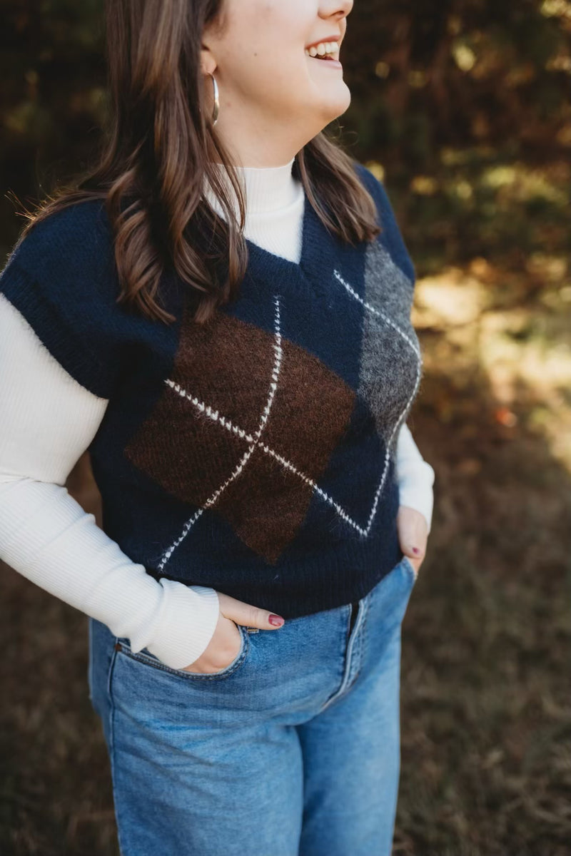 Argyle Patterned Vest
