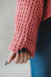 Chenille Sweater Top- Pink