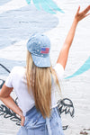 Flag Patch Baseball Cap -Denim Stars