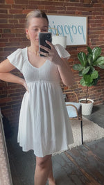 Camden Cotton Mini Dress - White