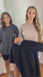Oversized High-Low Soft Tee -Black