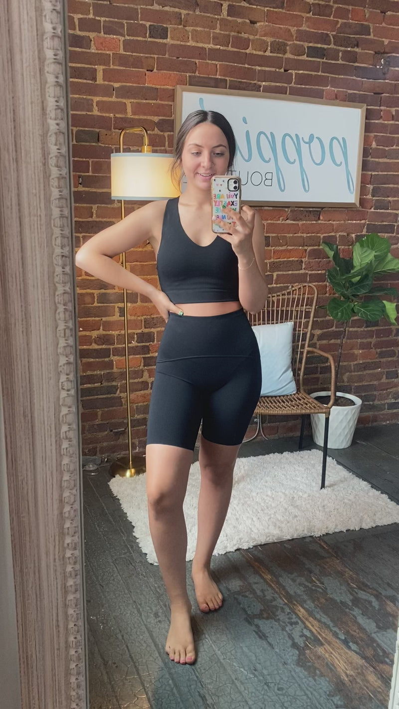 Spanx Booty Boost Active Cycling Shorts, Very Black