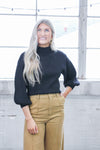 Mila Mock Neck Sweater -Black