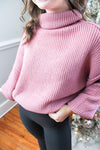 Cuddle Up Oversized Turtleneck Sweater -Light Mauve