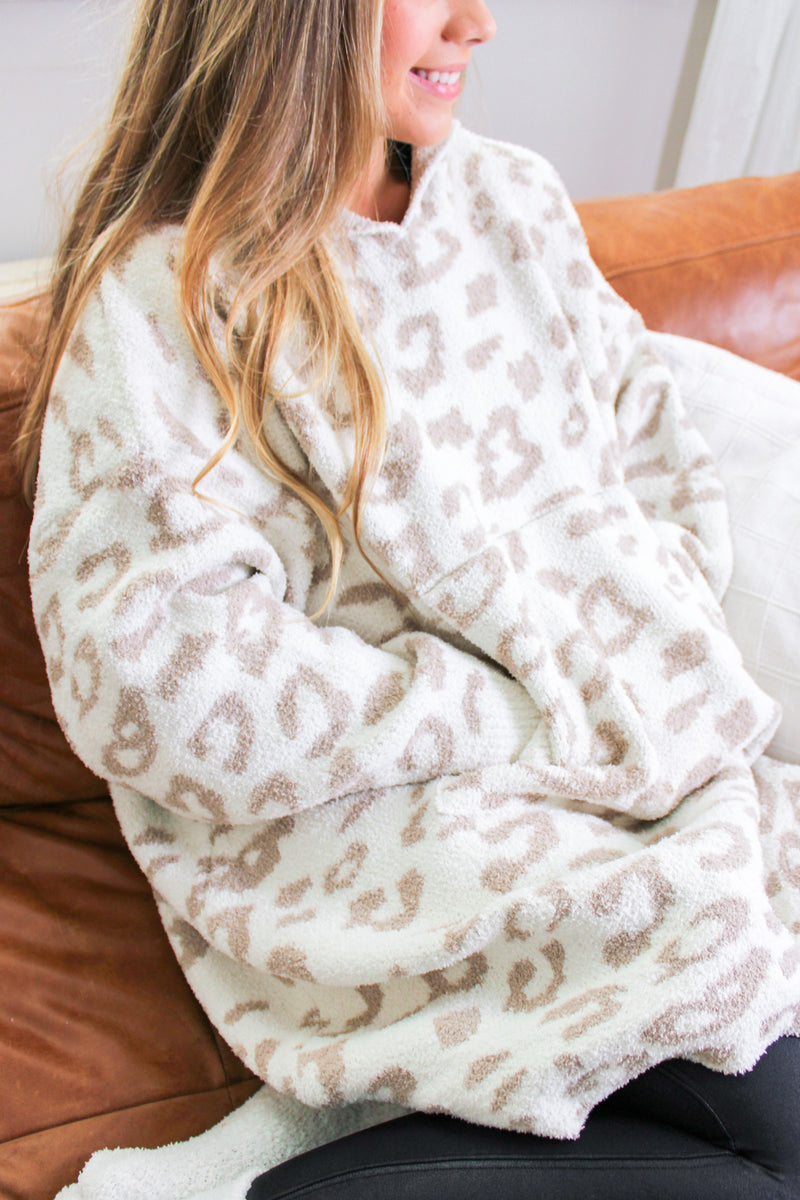 Cozy Luxe Cuddle Me Hoodie -Leopard