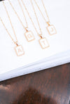 White + Gold Pendant Initial Necklace
